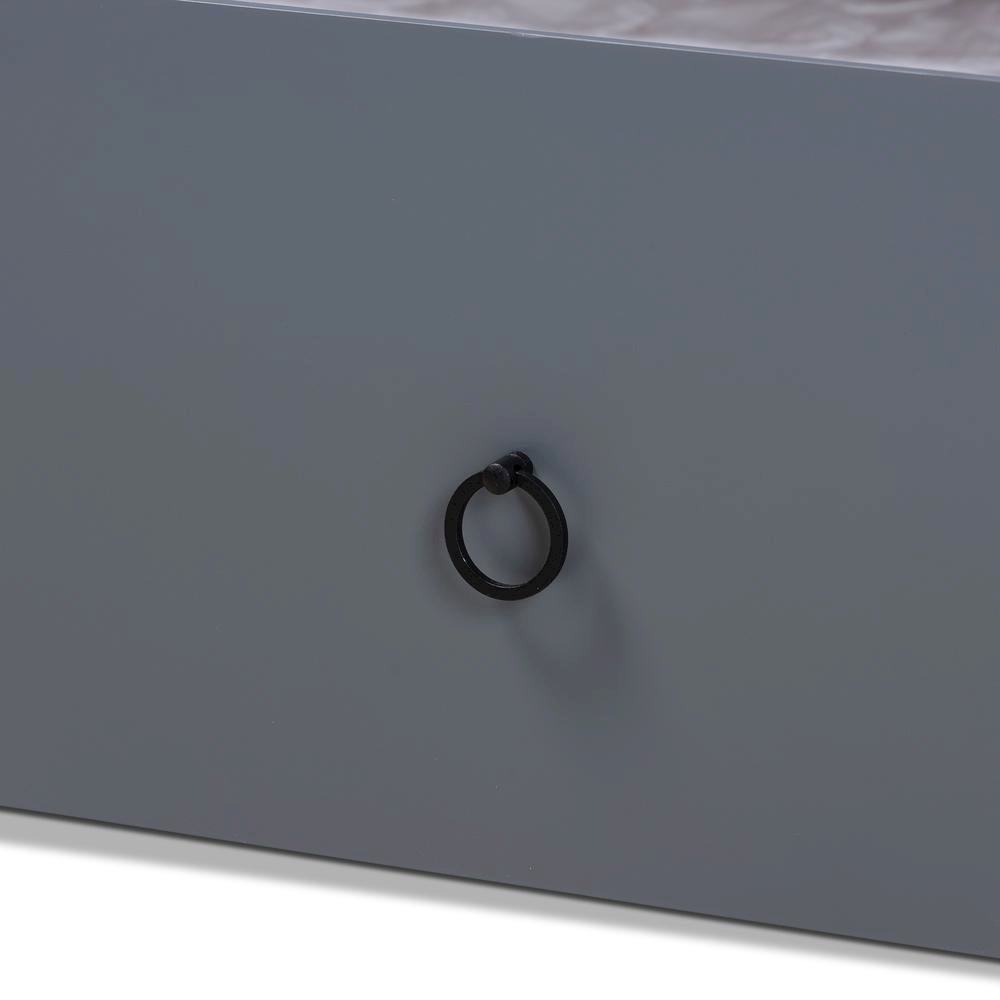 Grey Finished Wood Full Size Daybed with Twin Size Trundle