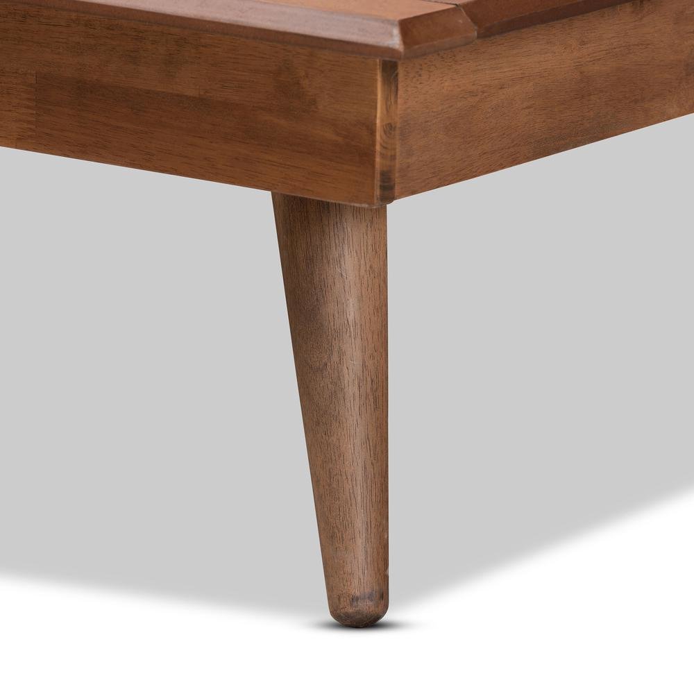 Karine Mid-Century Modern Walnut Brown Finished Wood Twin Size Platform Bed