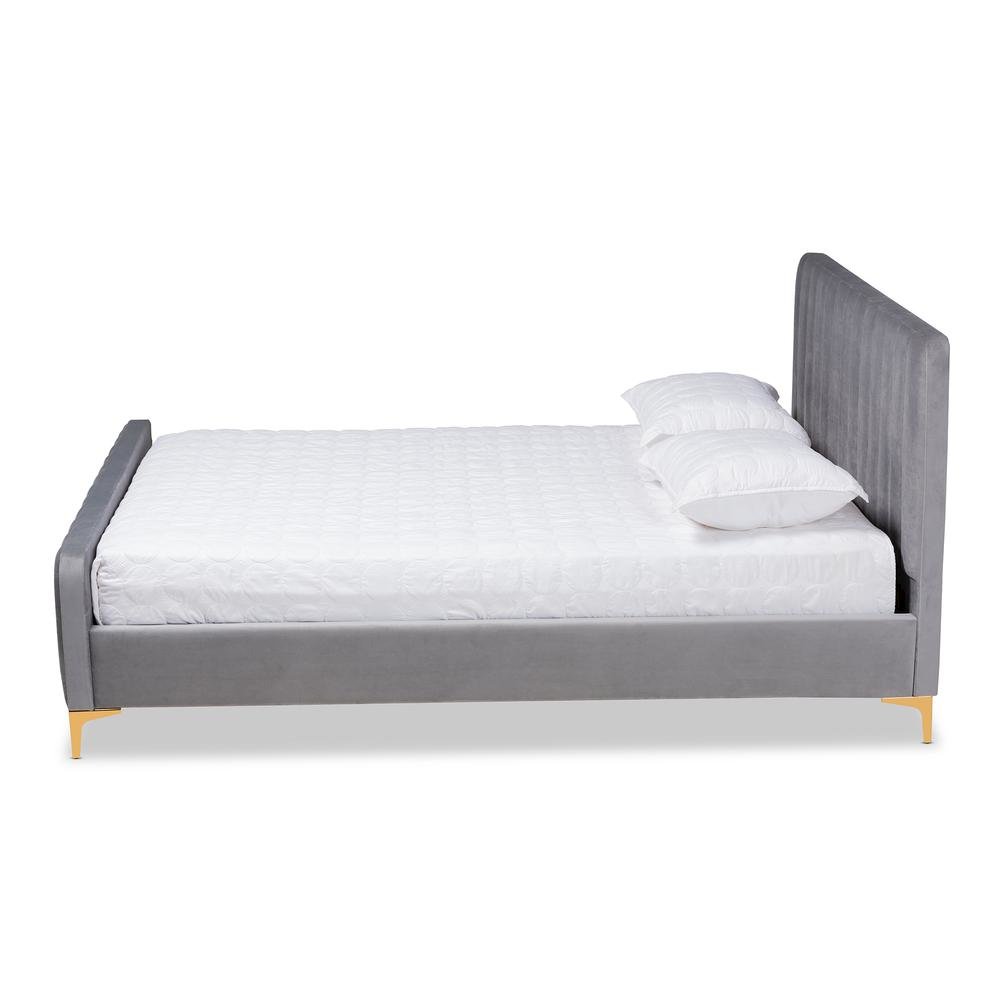 Gold Finished Queen Size Platform Bed