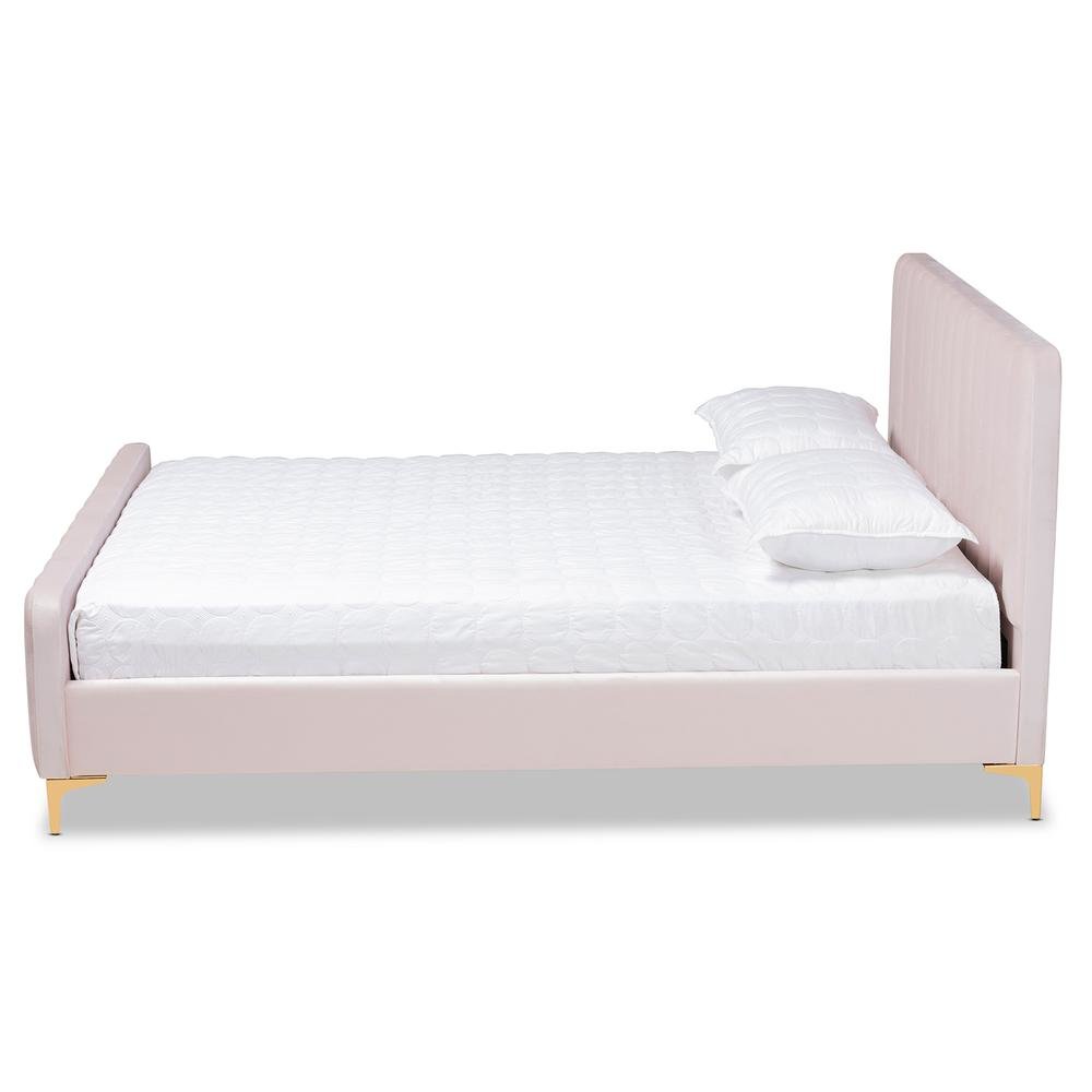 Gold Finished Full Size Platform Bed