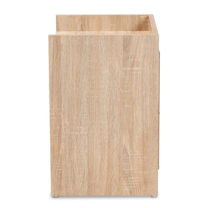 Baxton Studio Hale Modern and Contemporary Oak Finished Wood 1-Door Nightstand