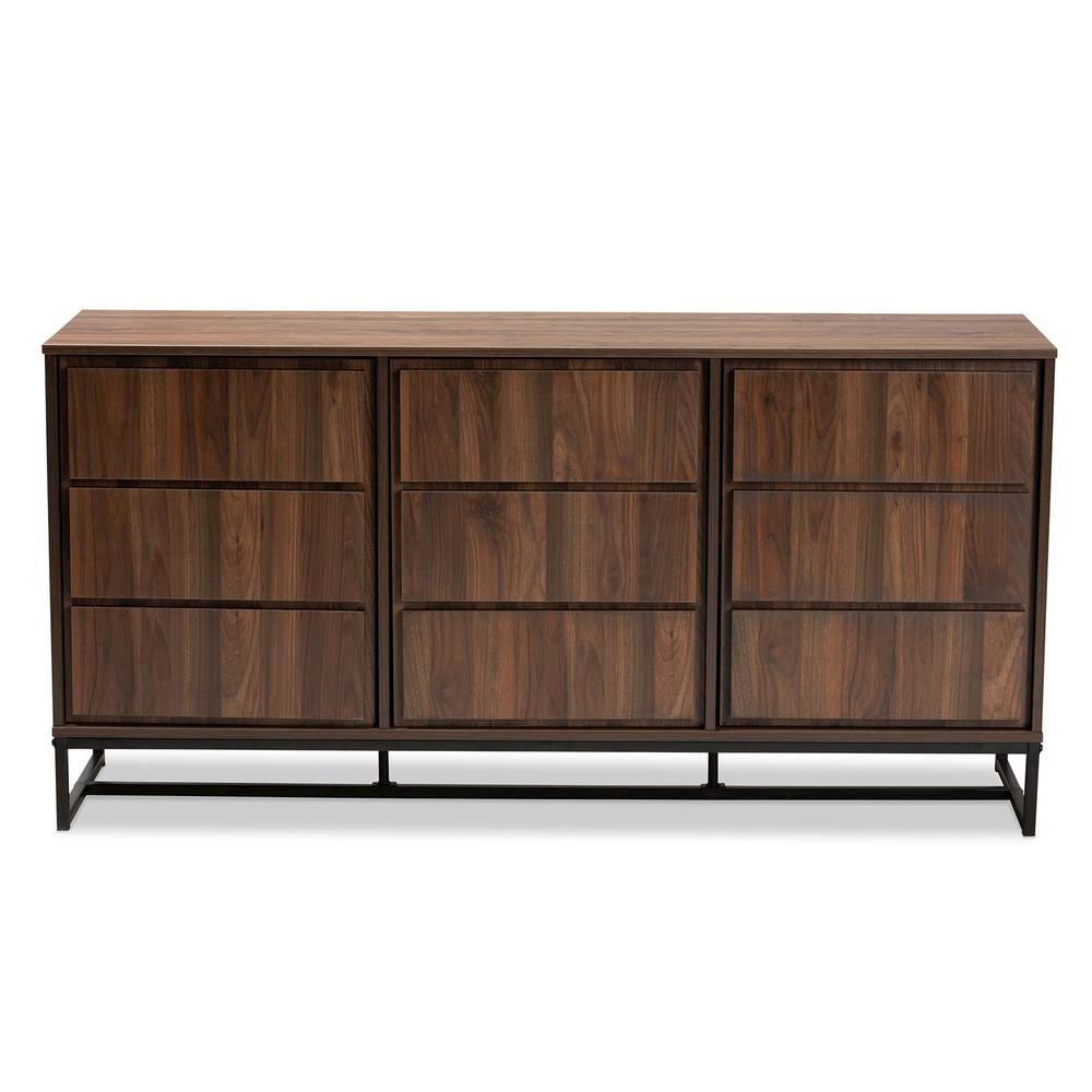 Black Finished Metal 3-Door Dining Room Sideboard Buffet