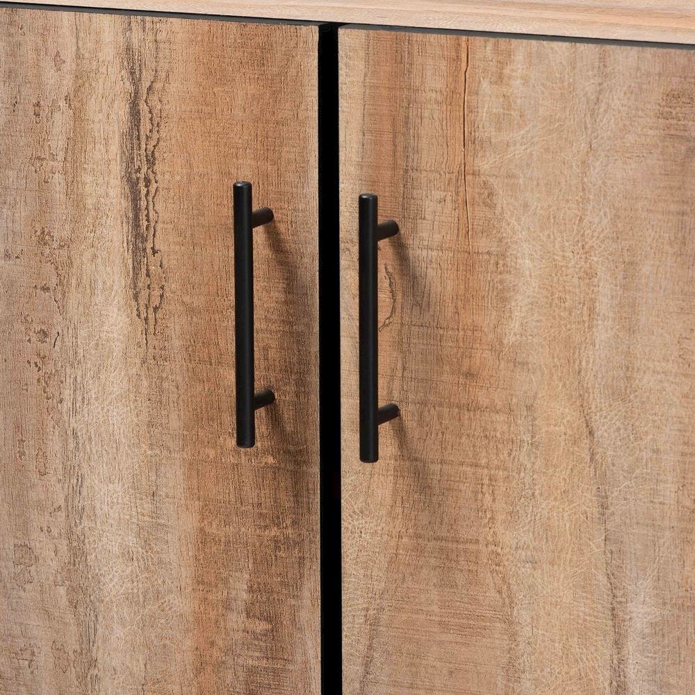 Natural Oak Finished Wood 3-Door Dining Room Sideboard Buffet