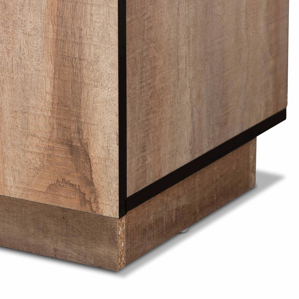Natural Oak Finished Wood 3-Door Dining Room Sideboard Buffet