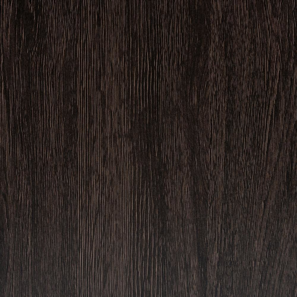 Dark Brown Finished Wood and Black Metal 2-Drawer Nightstand