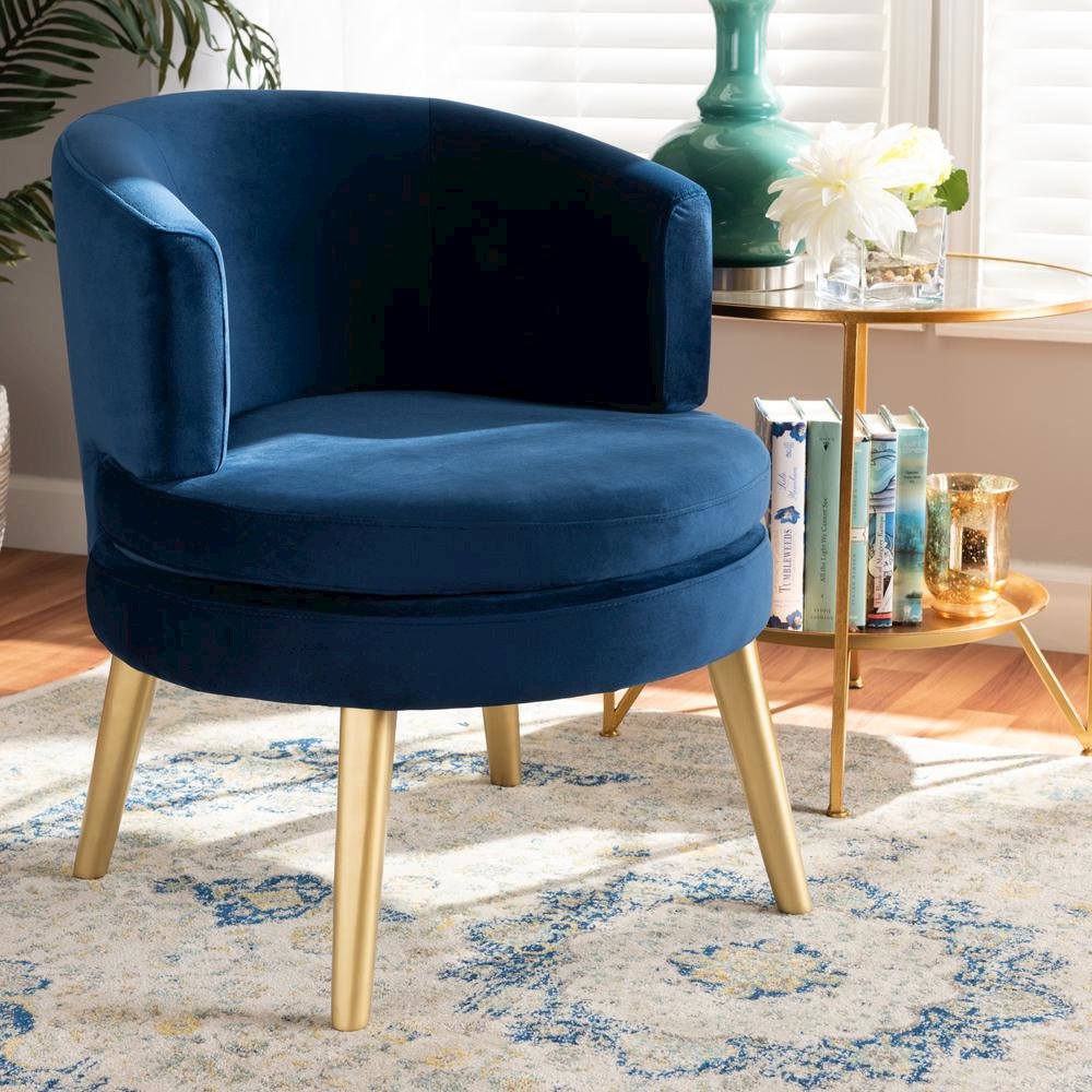 Gold Finished Wood Accent Chair