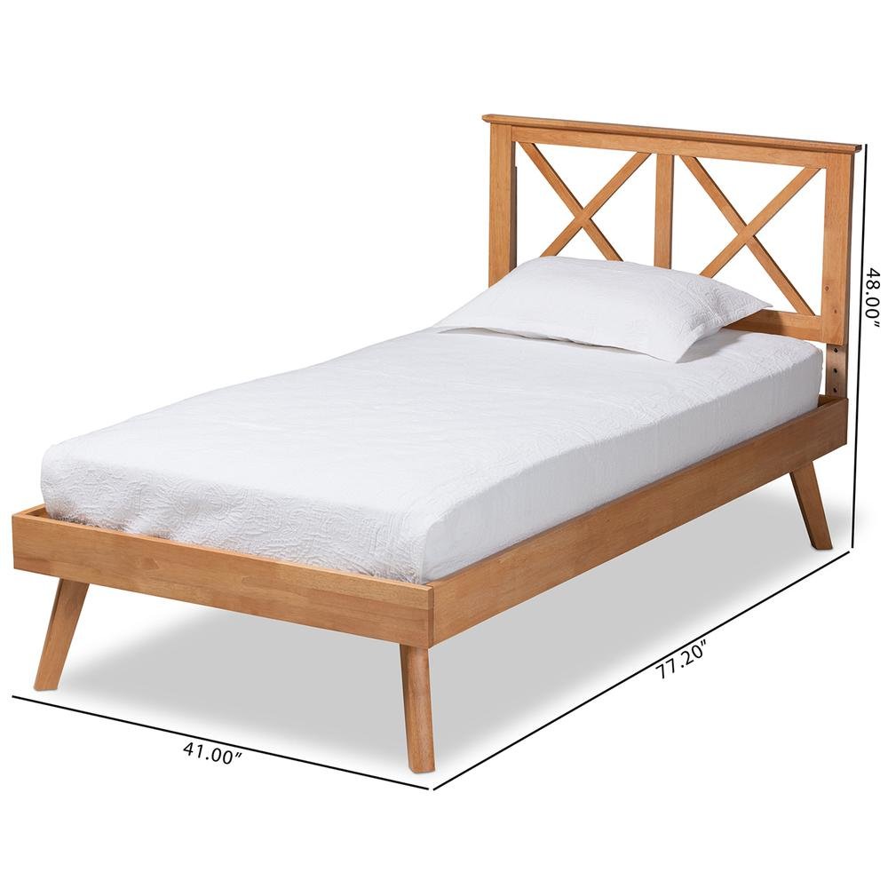 Galvin Modern and Contemporary Brown Finished Wood Twin Size Platform Bed