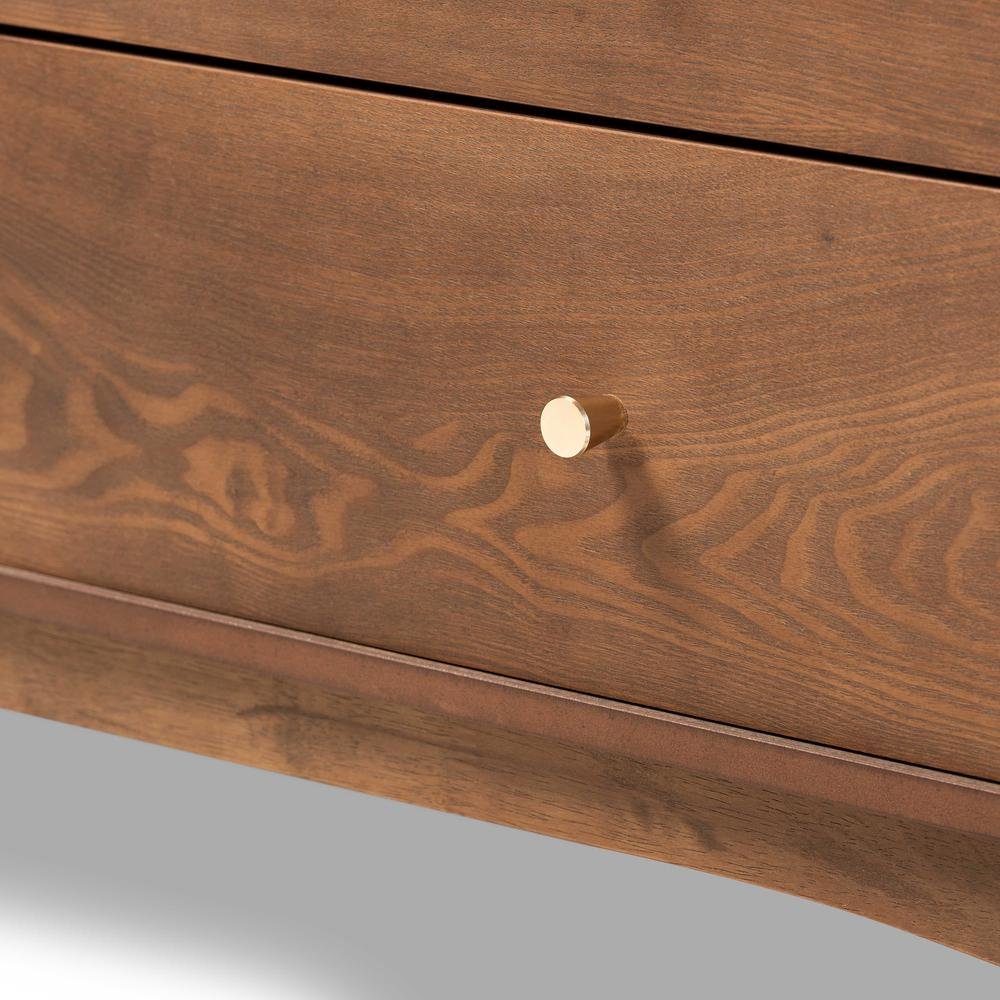 Landis Mid-Century Modern Ash Walnut Finished Wood 6-Drawer Dresser