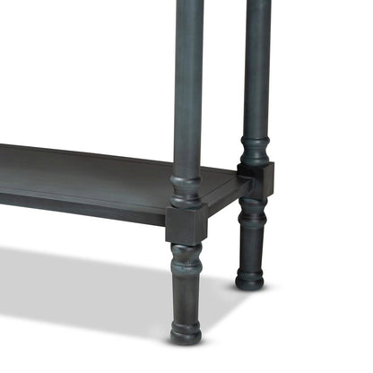Garvey French Provincial Dark Blue Gray Wood 3-Drawer Entryway Console Table