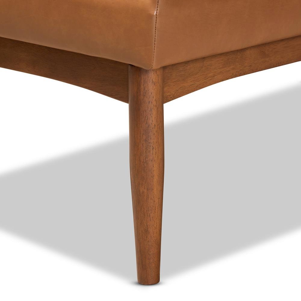 Upholstered and Walnut Brown Finished Wood 2-Piece Dining Nook Banquette Set