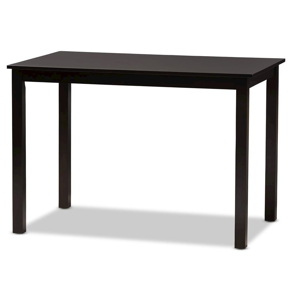 Sand Fabric Upholstered and Dark Brown Finished Wood 5-Piece Dining Set