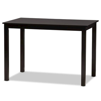Sand Fabric Upholstered and Dark Brown Finished Wood 5-Piece Dining Set