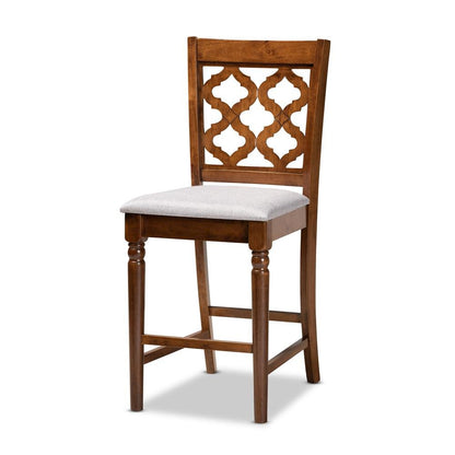 Walnut Brown Finished Wood 5-Piece Pub Set