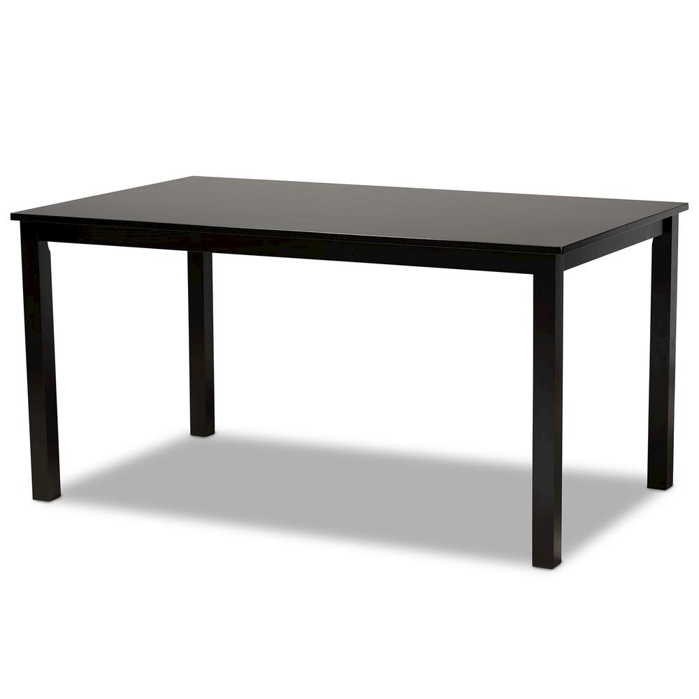 Transitional Dark Brown Finished Wood 7-Piece Dining Set