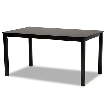 Transitional Dark Brown Finished Wood 7-Piece Dining Set