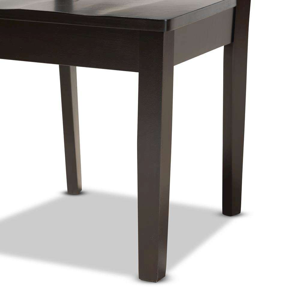 Transitional Dark Brown Finished Wood 7-Piece Dining Set