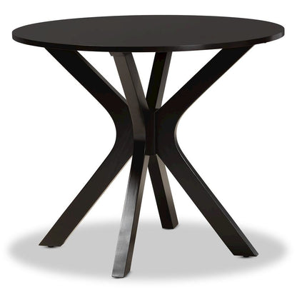 Transitional Dark Brown Finished Wood 5-Piece Dining Set