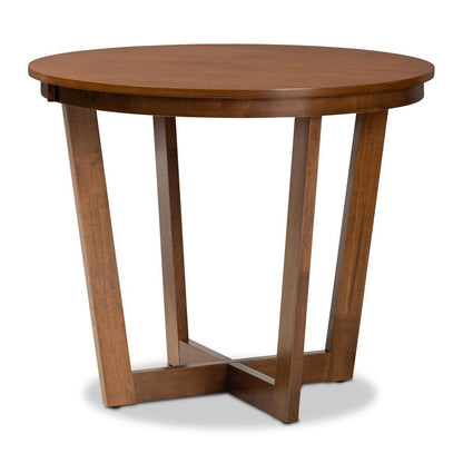 Transitional Walnut Brown Finished Wood 5-Piece Dining Set