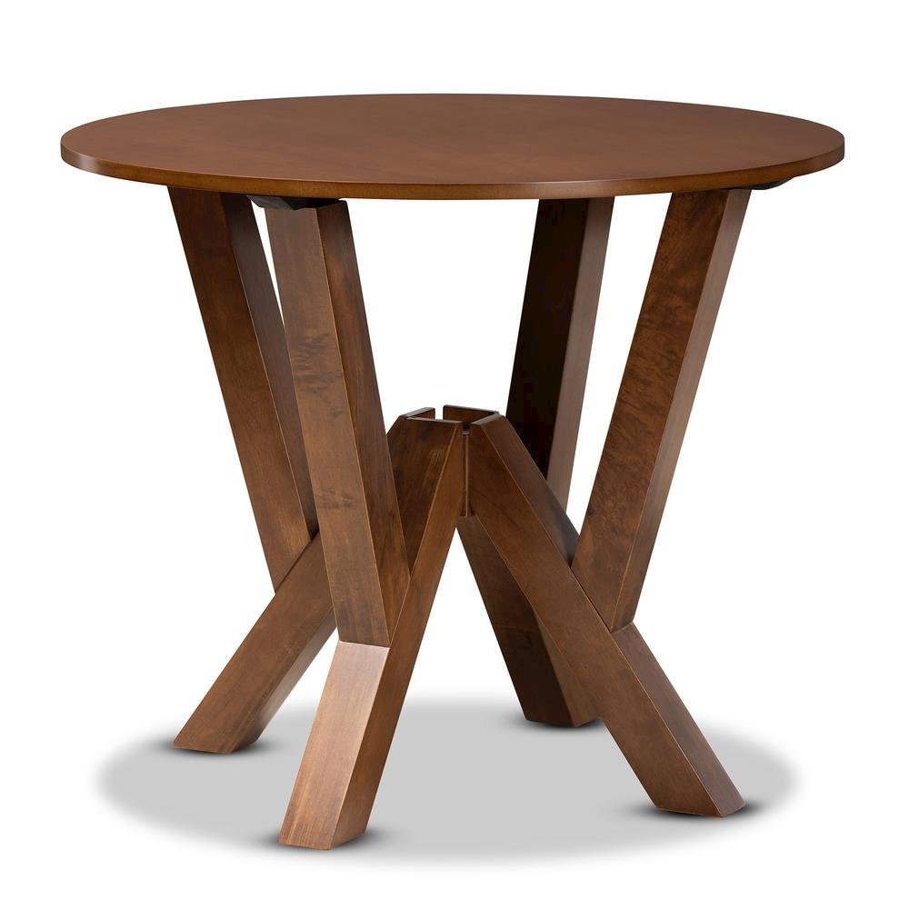 Transitional Walnut Brown Finished Wood 5-Piece Dining Set