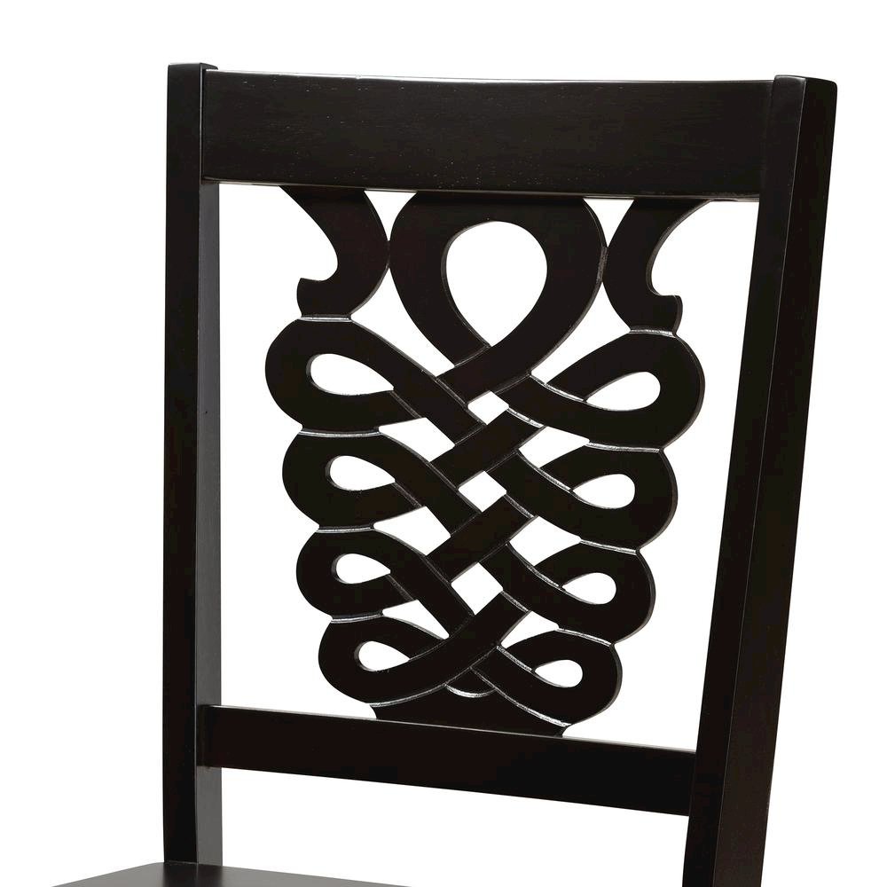 Transitional Dark Brown Finished Wood 5-Piece Dining Set