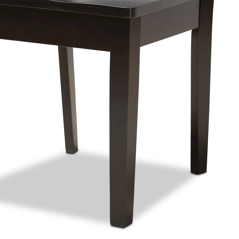 Transitional Dark Brown Finished Wood 5-Piece Dining Set