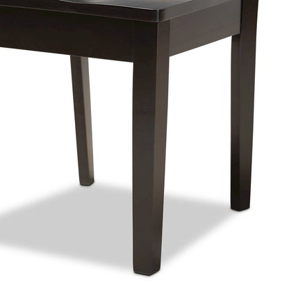 Transitional Dark Brown Finished Wood 5-Piece Dining Set