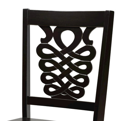 Transitional Dark Brown Finished Wood 2-Piece Dining Chair Set