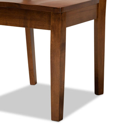 Transitional Walnut Brown Finished Wood 5-Piece Dining Set