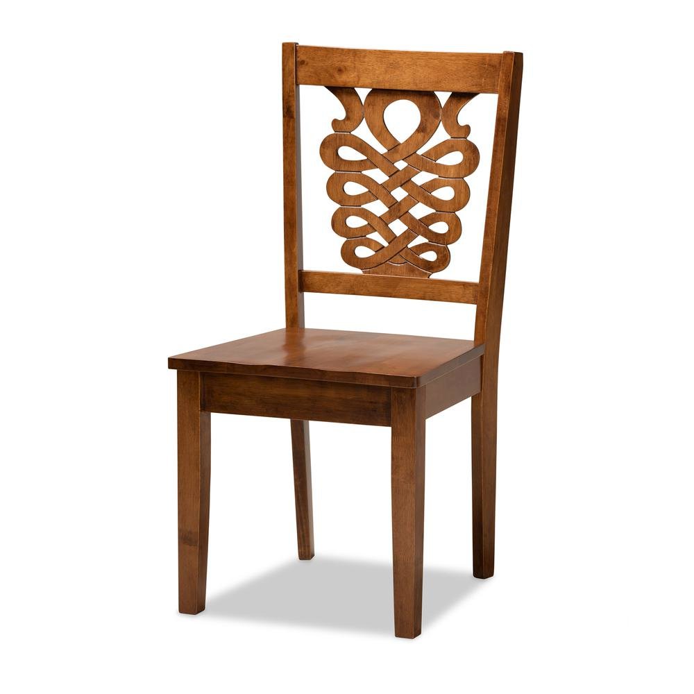 Transitional Walnut Brown Finished Wood 5-Piece Dining Set