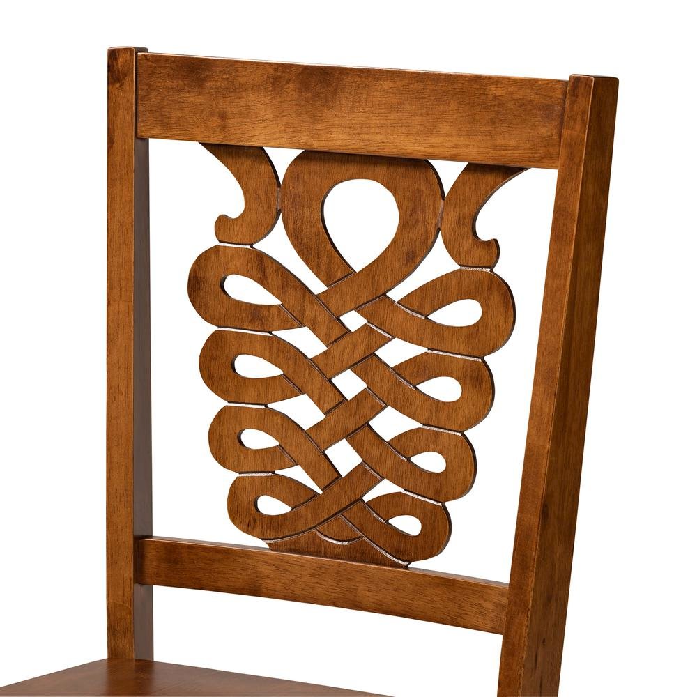 Transitional Walnut Brown Finished Wood 5-Piece Dining Set