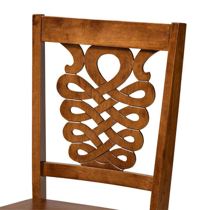 Transitional Walnut Brown Finished Wood 5-Piece Dining Set