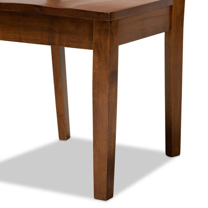 Transitional Walnut Brown Finished Wood 5-Piece Dining Set