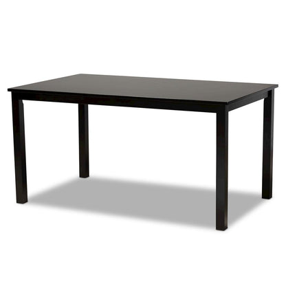 Two-Tone Dark Brown and Walnut Brown Finished Wood 7-Piece Dining Set