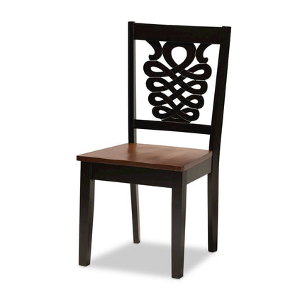 Walnut Brown Finished Wood 5-Piece Dining Set