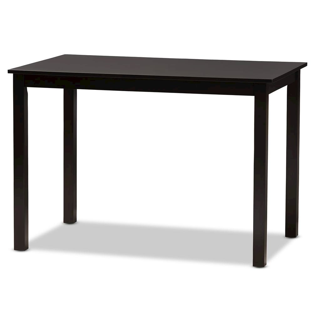 Two-Tone Dark Brown and Walnut Brown Finished Wood 5-Piece Dining Set