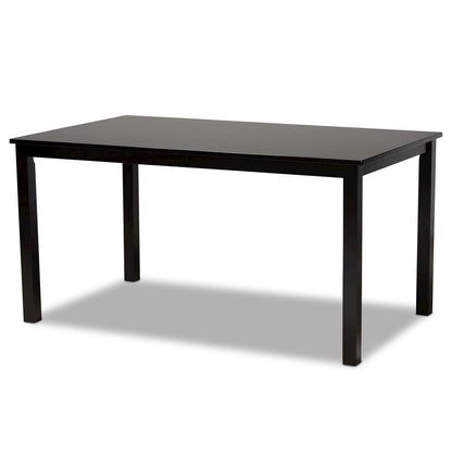 Nicolette Modern and Contemporary Dark Brown Finished Wood 7-Piece Dining Set