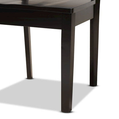 Nicolette Modern and Contemporary Dark Brown Finished Wood 7-Piece Dining Set
