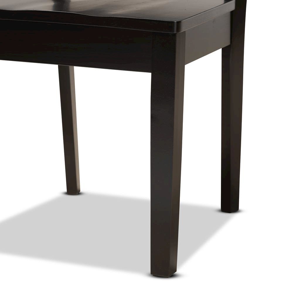 Brava Modern and Contemporary Dark Brown Finished Wood 5-Piece Dining Set
