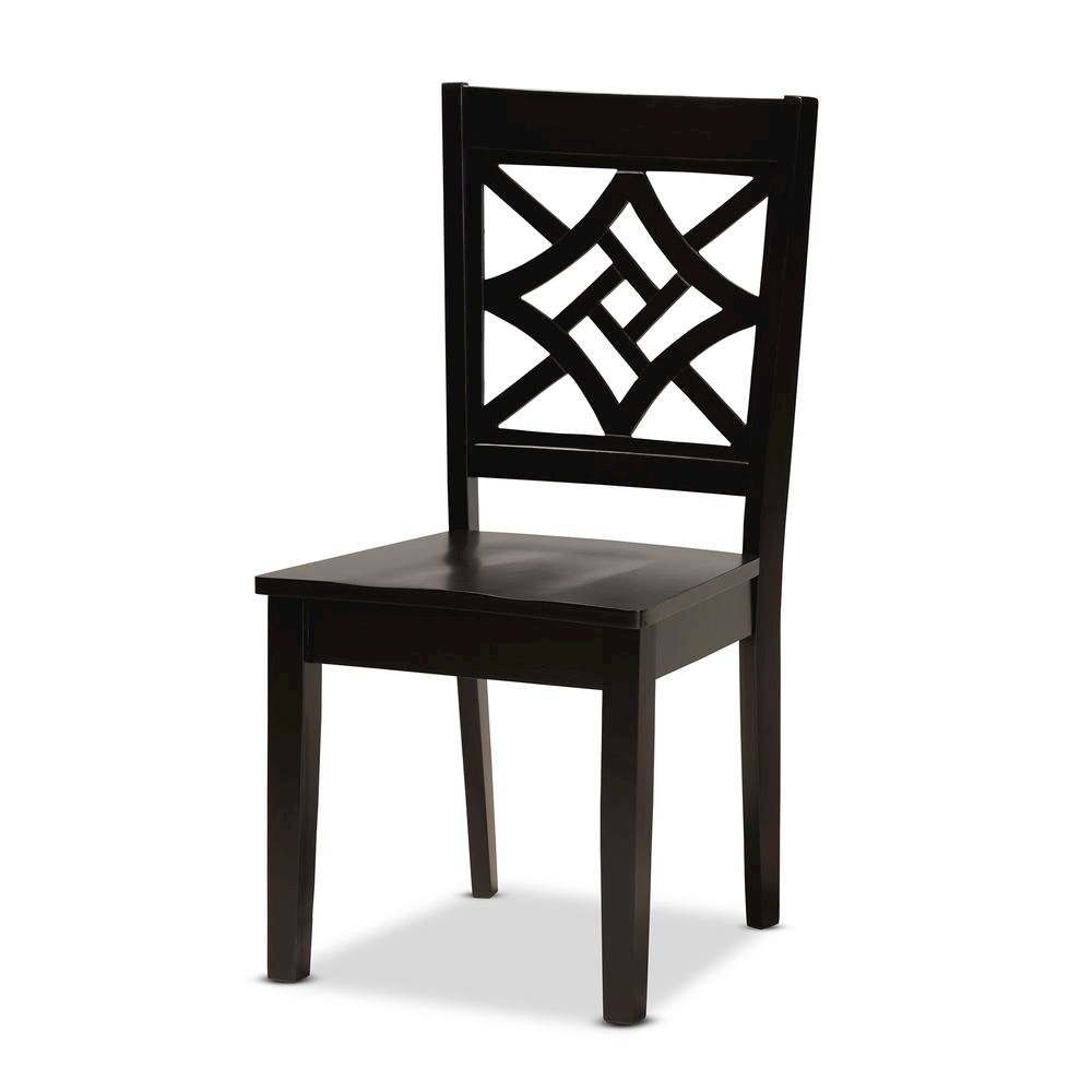 Nicolette Modern and Contemporary Dark Brown Finished Wood 5-Piece Dining Set