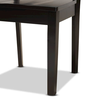 Nicolette Modern and Contemporary Dark Brown Finished Wood 5-Piece Dining Set