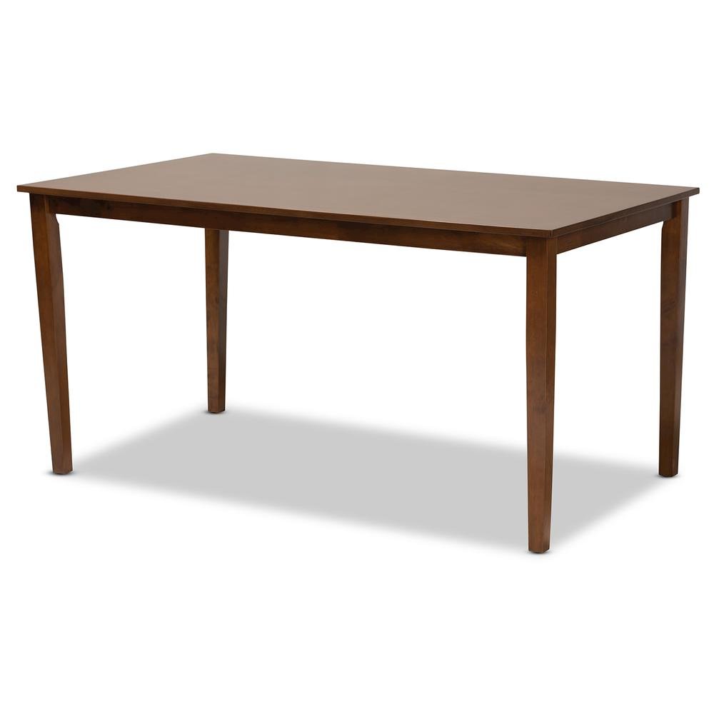 Nicolette Modern and Contemporary Walnut Brown Finished Wood 7-Piece Dining Set