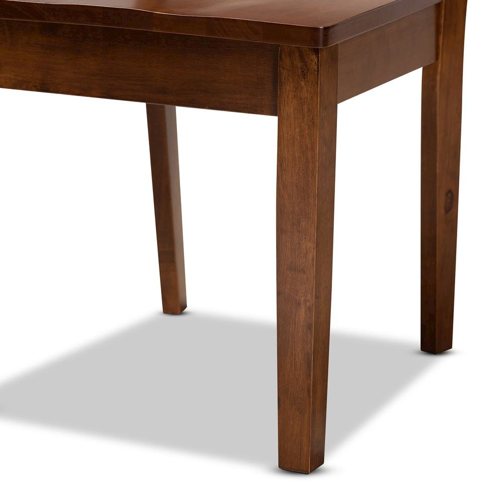 Brava Modern and Contemporary Walnut Brown Finished Wood 5-Piece Dining Set