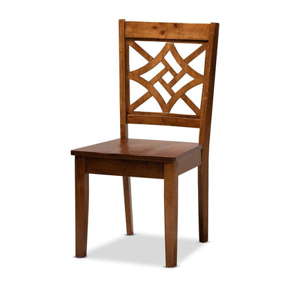 Nicolette Modern and Contemporary Walnut Brown Finished Wood 5-Piece Dining Set