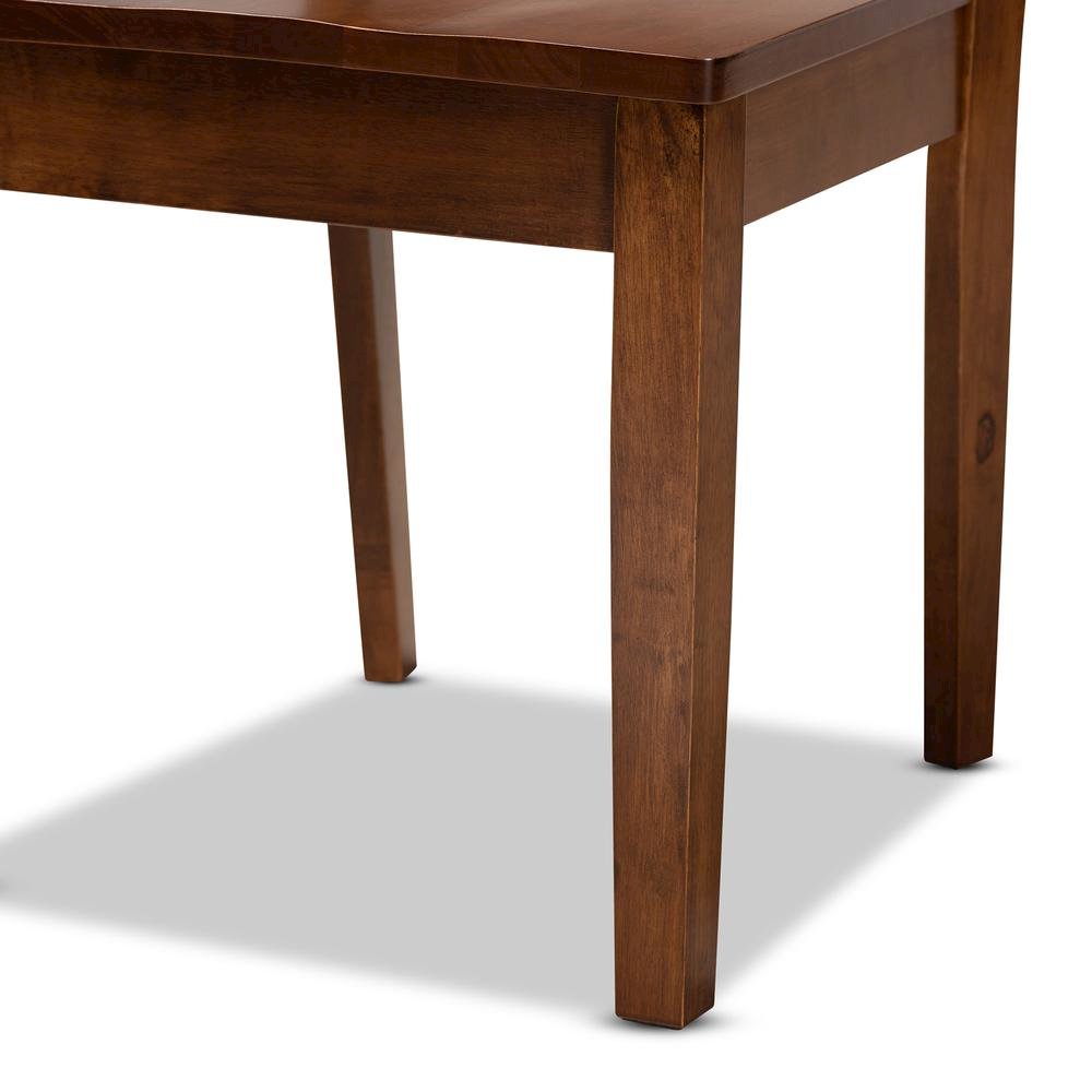 Nicolette Modern and Contemporary Walnut Brown Finished Wood 5-Piece Dining Set