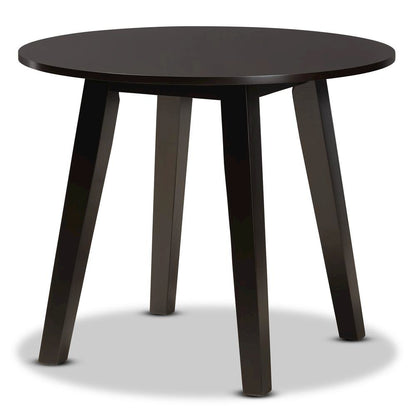 Two-Tone Dark Brown and Walnut Brown Finished Wood 5-Piece Dining Set