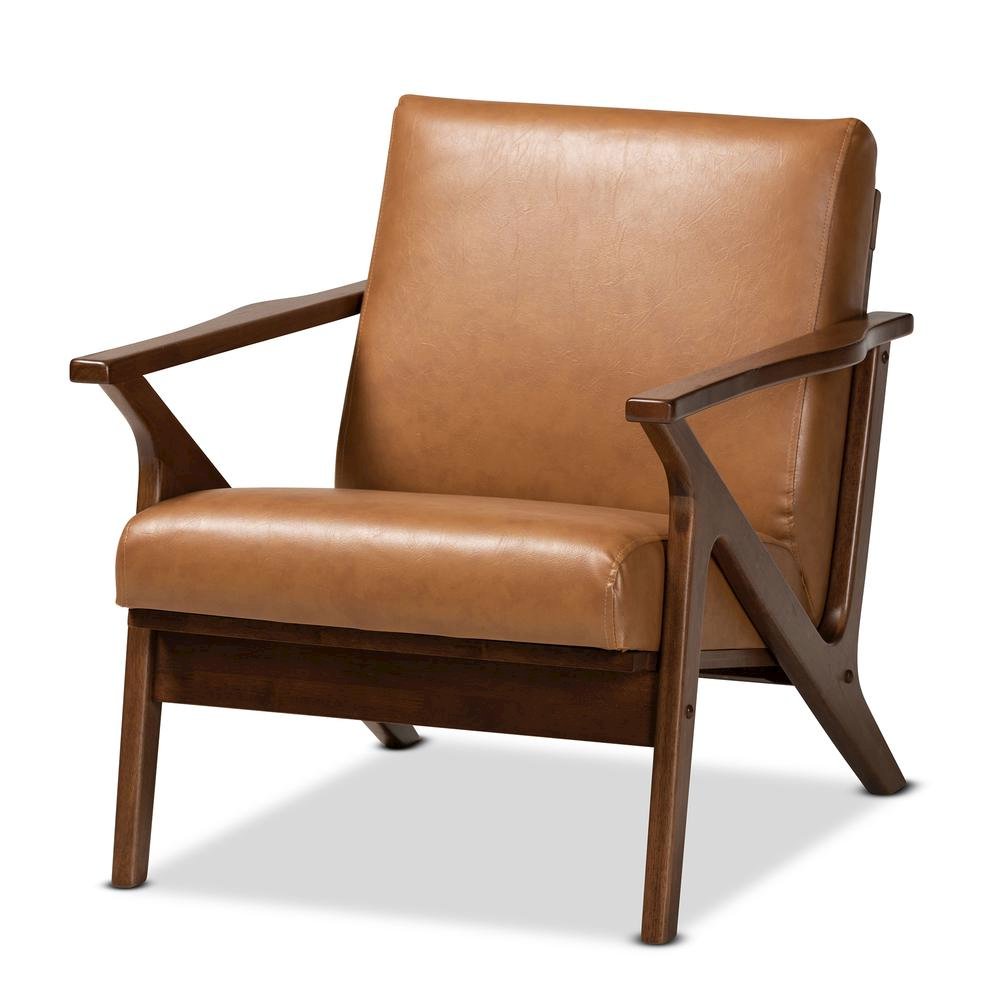 Leather Effect 2-Piece Lounge chair and Ottoman Set
