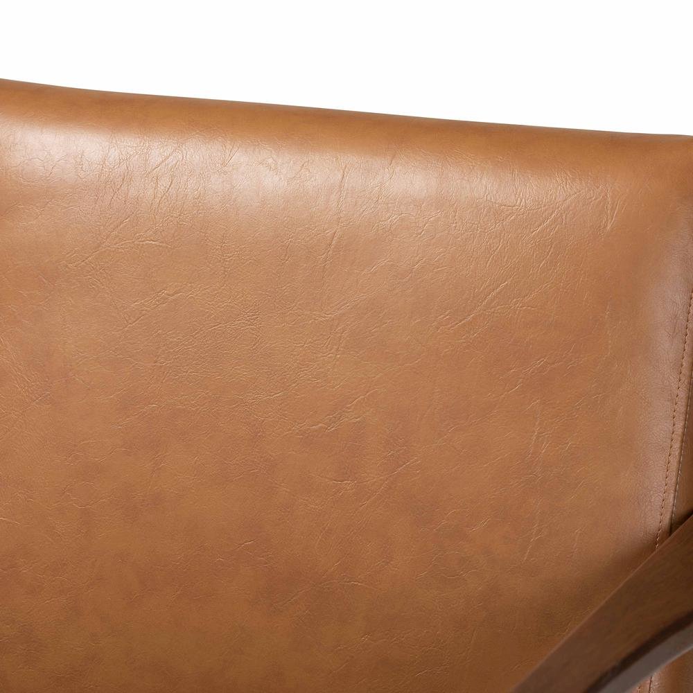 Leather Effect 2-Piece Lounge chair and Ottoman Set