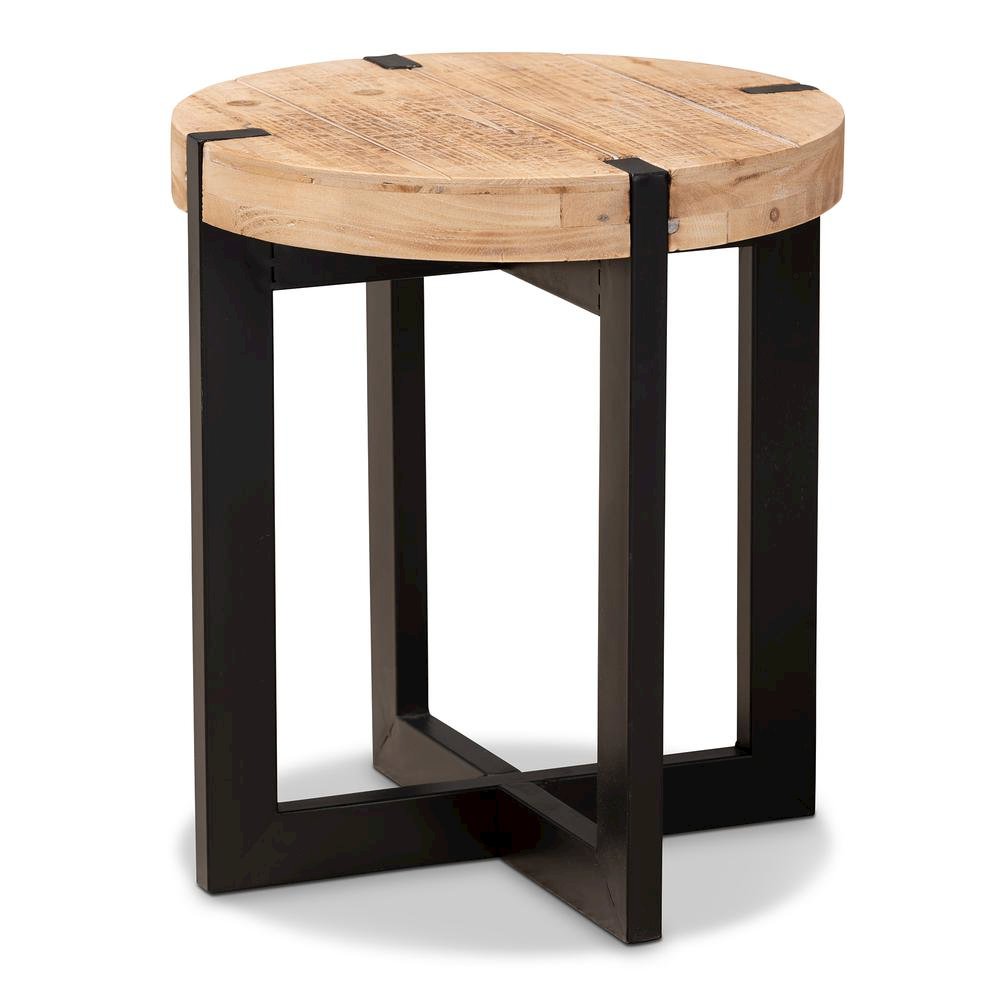 Black Finished Metal End Table