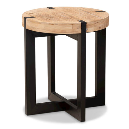 Black Finished Metal End Table