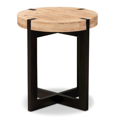 Black Finished Metal End Table